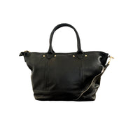Pebbled Leather Structured Tote Bag