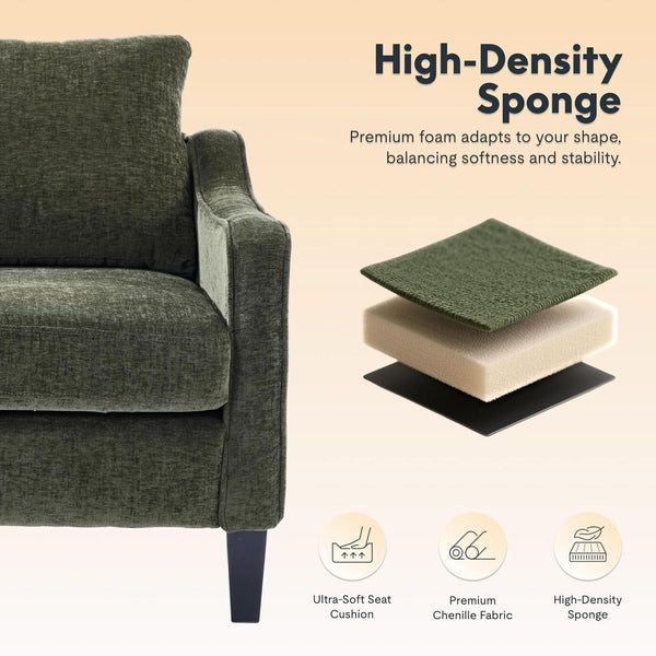 Chenille Upholstered Accent Chair – chair (view 3) | Roost & Roam