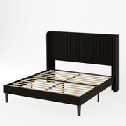 Wingback Velvet Queen Bed Frame