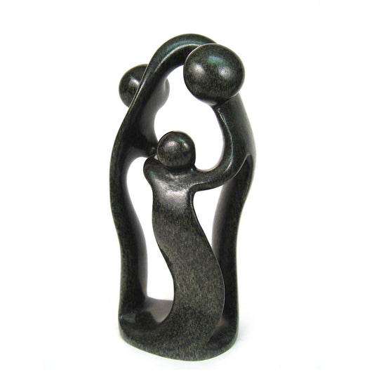 Hand-Carved Rapoka Stone Family Sculpture
