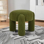 Moss Boucle Round Upholstered Ottoman – ottoman (view 2) | Roost & Roam