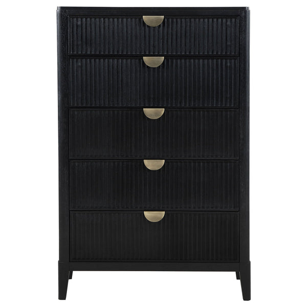 Fluted Five-Drawer Tall Chest