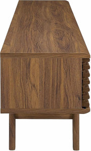 Slatted Walnut-Grain Media Console