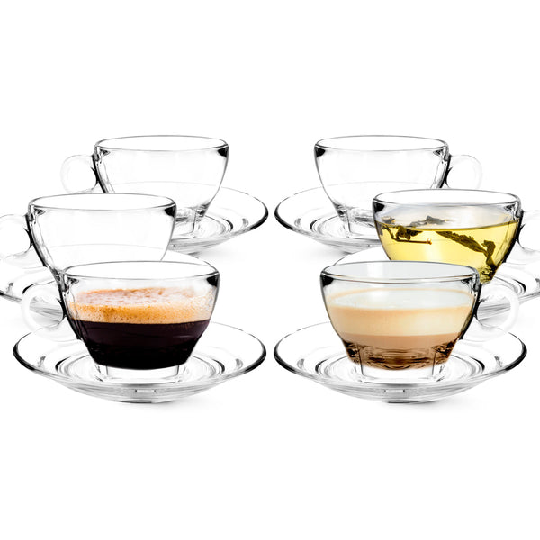 Clear Glass Latte Cup Set