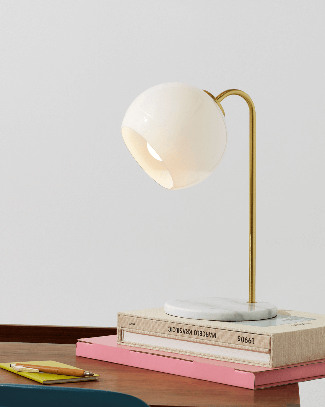 Globe Shade Brass Table Lamp