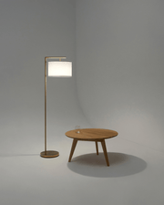 Metal Arm Drum Shade Floor Lamp