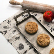 Pewter Finish Aluminum Serving Tray with Handles