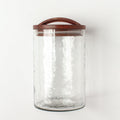 Recycled Glass Canister Wood Lid