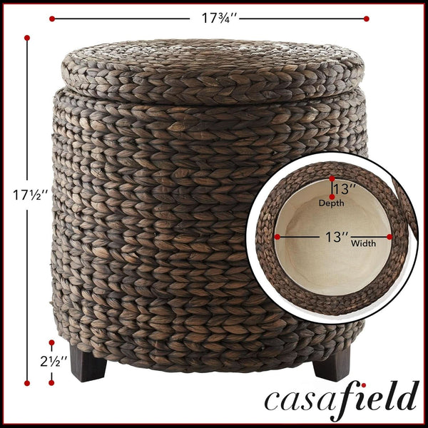 Woven Water Hyacinth Storage Ottoman – ottoman (view 3) | Roost & Roam