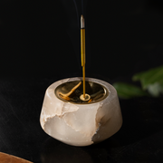 Stone and Brass Incense Holder
