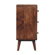 Ridged Mango Wood Three-Drawer Chest