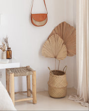 Chevron Seagrass Rope Storage Basket