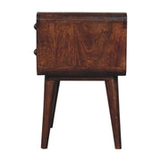 Curved Mango Wood Two-Drawer Nightstand