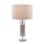 Marble and Crystal Column Table Lamp