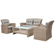 Woven Rattan Outdoor Seating Set styled in an outdoor living space
