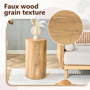 Wood-Grain Cylinder Side Table Set