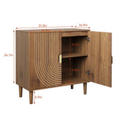 Groove-Front Wood-Grain Buffet Cabinet