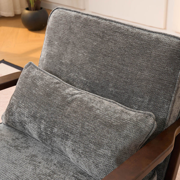 Gray armchair, cushioned