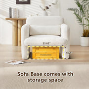 Lambswool Fabric Accent Chair With Arms