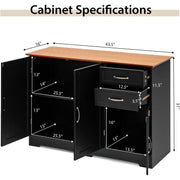 Oak-Top Black Buffet Credenza (view 4) | Roost & Roam