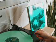 Hardwood Tabletop Record Stand
