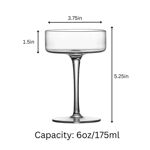 Clear Cocktail Martini Coupe Glass