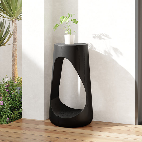 Arch-Cut MGO Pedestal Side Table — alternate view or variant option