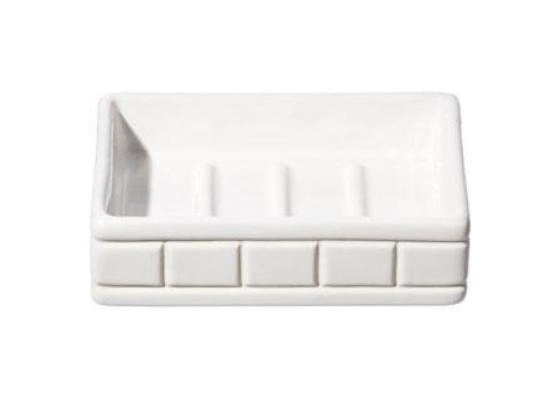 White Glossy Ceramic Soap Dish