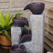 Tiered Vessel Solar Outdoor Fountain