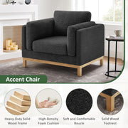 Oversized Dark Grey Boucle Armchair – chair (view 8) | Roost & Roam