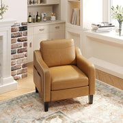 PU Leather Mid-Century Accent Chair