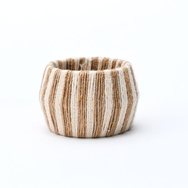 Thread-Wrapped Jute Napkin Ring Set