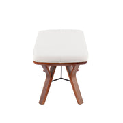 Mid-Century Upholstered Wood Bench