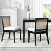 Woven Rattan Sherpa Dining Chairs, Set of Four – dining room set (view 5) | Roost & Roam