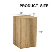 Marble-Print Block Side Table