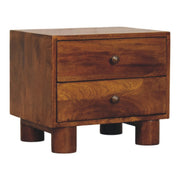Chestnut Mango Wood Two-Drawer Nightstand