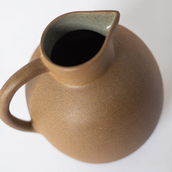 Round-Form Clay Ceramic Pitcher