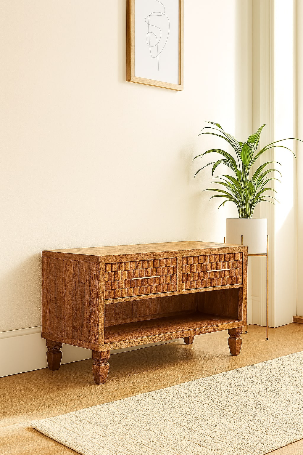 The entryway piece that works as hard as it looks
