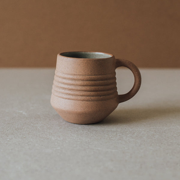 Ridged Local Clay Ceramic Mug