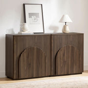 Arched Reeded-Door Walnut-Finish Sideboard