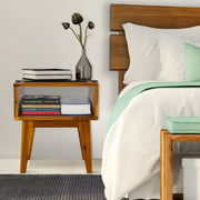 Open-Shelf Acacia Wood Nightstand