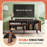 Mid-Century Wood-Grain TV Stand