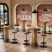 Wood-Grain Round Pub Table Set (view 6) | Roost & Roam