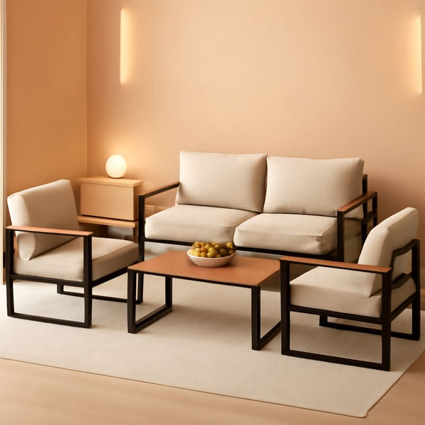 4-Piece Metal Patio Set with Cushions