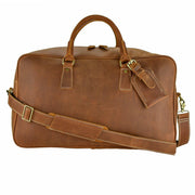 British Tan Leather Carry-On Duffle Bag