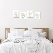 Watercolor Eucalyptus Canvas Print Set — back and side profile detail