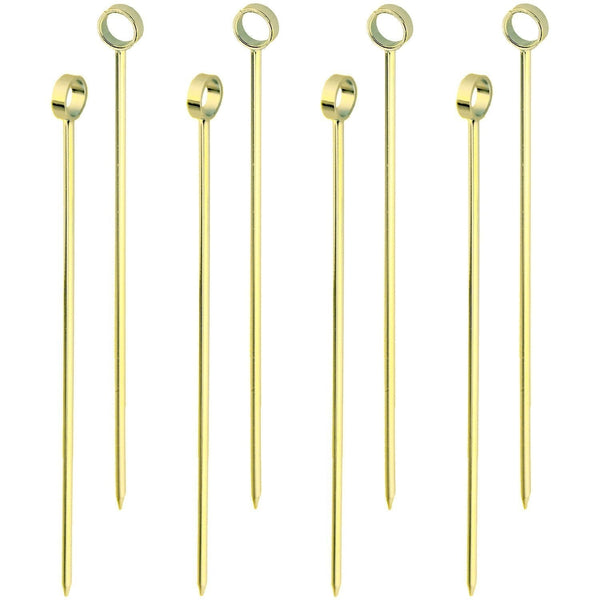 Gold-Finish Steel Cocktail Picks Set