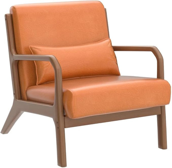 PU Leather Mid-Century Accent Armchair