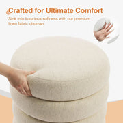 Boucle-Texture Round Storage Ottoman – ottoman (view 5) | Roost & Roam