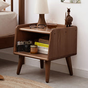 Beechwood Open-Shelf Nightstand — back and side profile detail